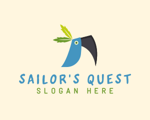 Tropical Blue Toucan Bird logo design