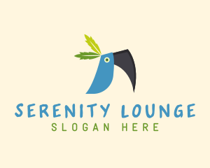 Tropical Blue Toucan Bird logo design