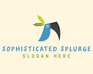 Tropical Blue Toucan Bird logo design