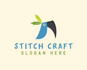 Tropical Blue Toucan Bird logo design