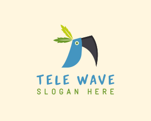 Tropical Blue Toucan Bird logo design