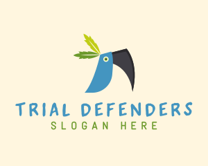 Tropical Blue Toucan Bird logo design