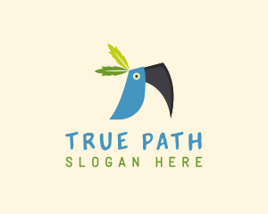 Tropical Blue Toucan Bird logo design