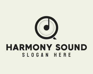 Monochromatic Musical Letter Q logo