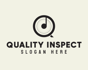 Monochromatic Musical Letter Q logo design