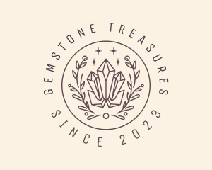 Leaf Wreath Gemstone logo design