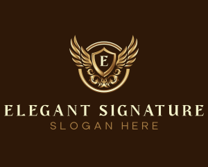 High End Ornamental Wings logo design