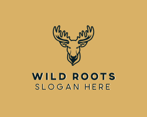 Wild Moose Animal logo design