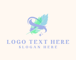 Watercolor Feather Quill logo