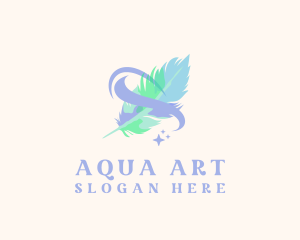 Watercolor Feather Quill logo