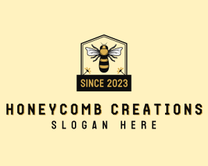 Flower Honey Bee logo design