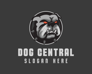 Silver Angry Bulldog logo design