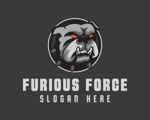 Silver Angry Bulldog logo design