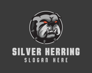 Silver Angry Bulldog logo design