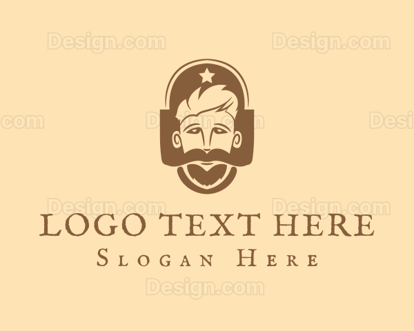 Hipster Mustache Beard Logo