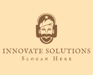 Hipster Mustache Beard Logo