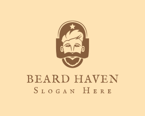 Hipster Mustache Beard logo design