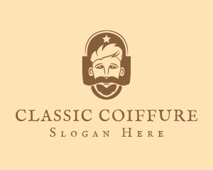 Hipster Mustache Beard logo design