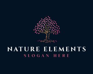 Natural Sakura Tree logo design