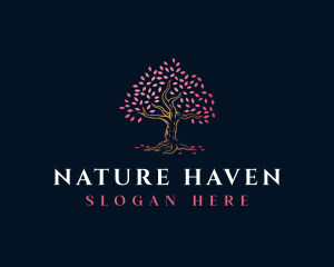 Natural Sakura Tree logo design