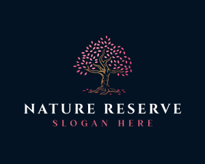 Natural Sakura Tree logo design