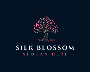 Natural Sakura Tree logo design