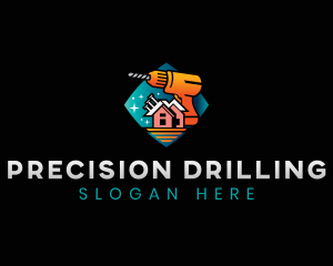 Drill Handyman Builder logo design