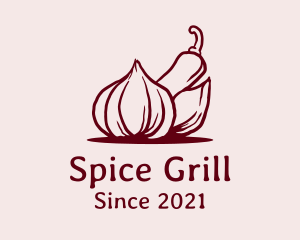 Garlic Chili Onion Ingredients logo design