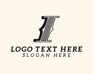 Stylish Elegant Pillar Letter I logo