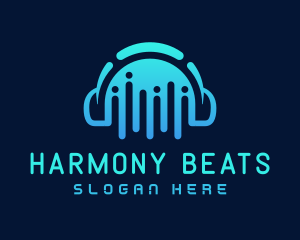 Blue Gradient DJ Headphone logo