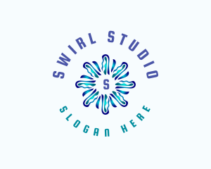 Technology Swirl Motion logo design