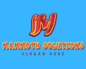 Graffiti Art Letter M logo design