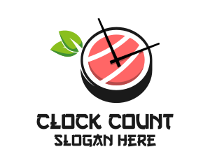 Sushi Time Clock  logo design