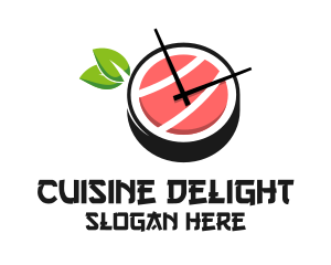 Sushi Time Clock  logo design