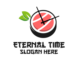 Sushi Time Clock  logo design