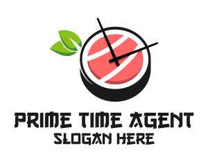 Sushi Time Clock  logo design