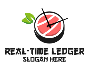 Sushi Time Clock  logo design