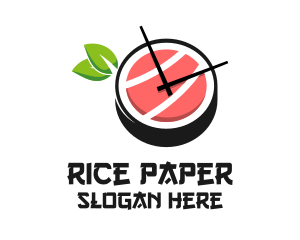 Sushi Time Clock  logo design