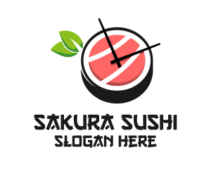 Sushi Time Clock  logo design