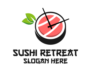 Sushi Time Clock  logo design