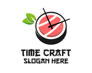 Sushi Time Clock  logo design