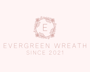 Spring Flower Wreath logo design