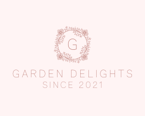 Spring Flower Wreath logo design