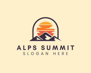 Mountain Cloud Sunset Summit logo design