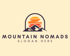 Mountain Cloud Sunset Summit logo design