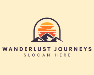 Mountain Cloud Sunset Summit logo design