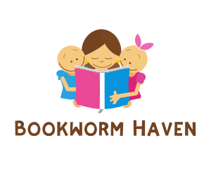 Children Book Reading logo design