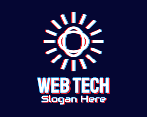 Glitchy Sunburst Tech logo design