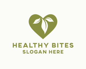 Organic Leaf Heart logo