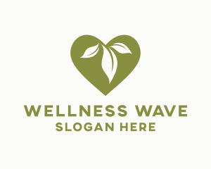 Organic Leaf Heart logo